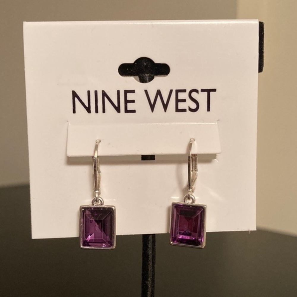 Nine West Amethyst-Toned Square Earrings